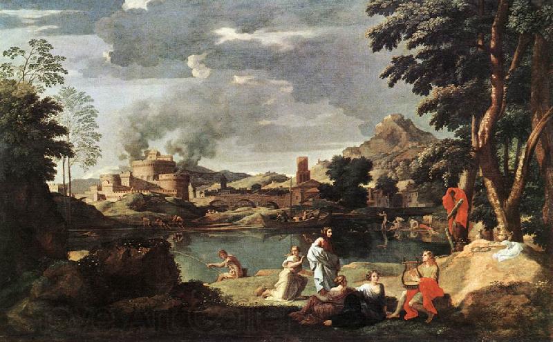 Nicolas Poussin Landscape with Orpheus and Euridice France oil painting art